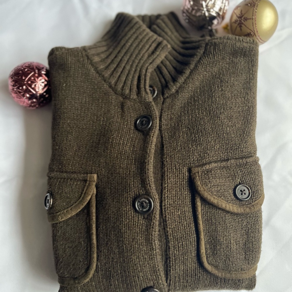 Lauren Ralph Lauren Olive Knit Utility Jacket
